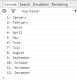 Month numbers